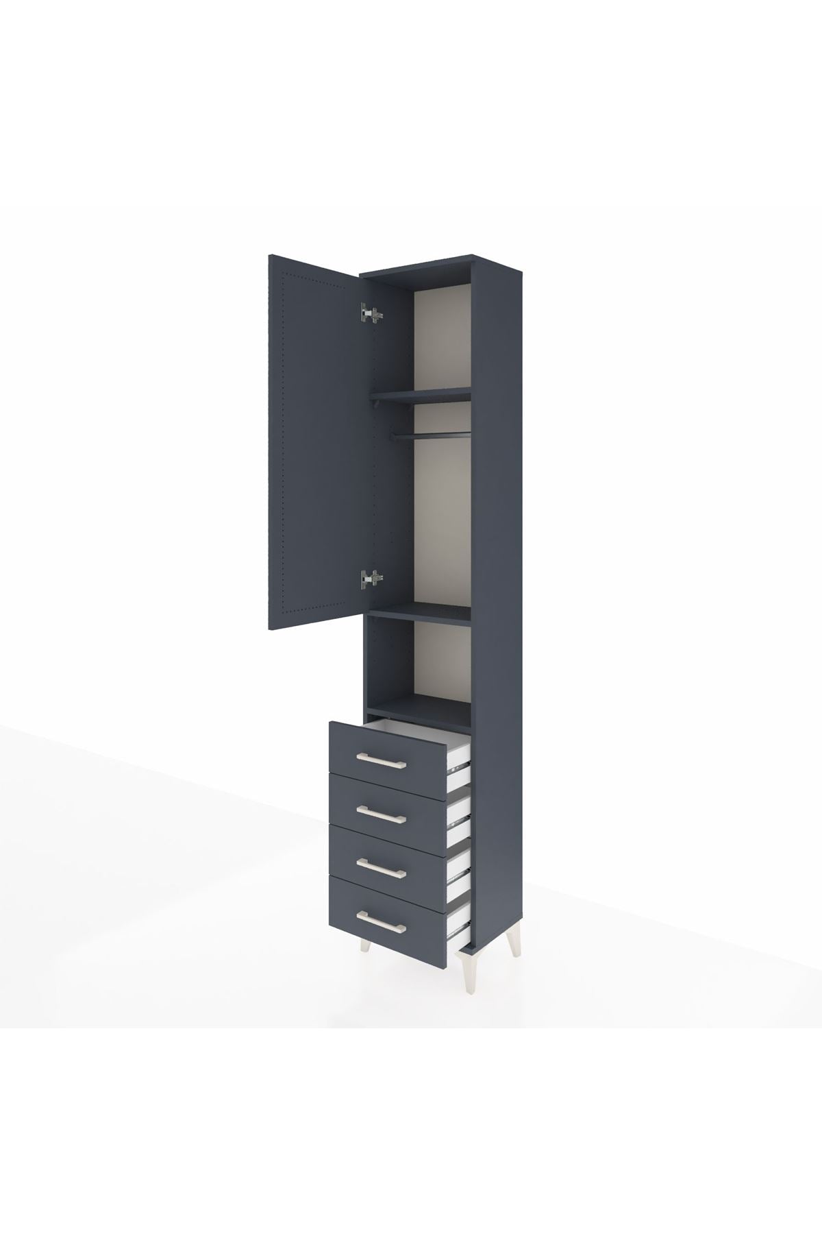Arges Dolap 3 Raflı 4 Çekmeceli Tek Askılı 44x30x221 - S28M168V5A