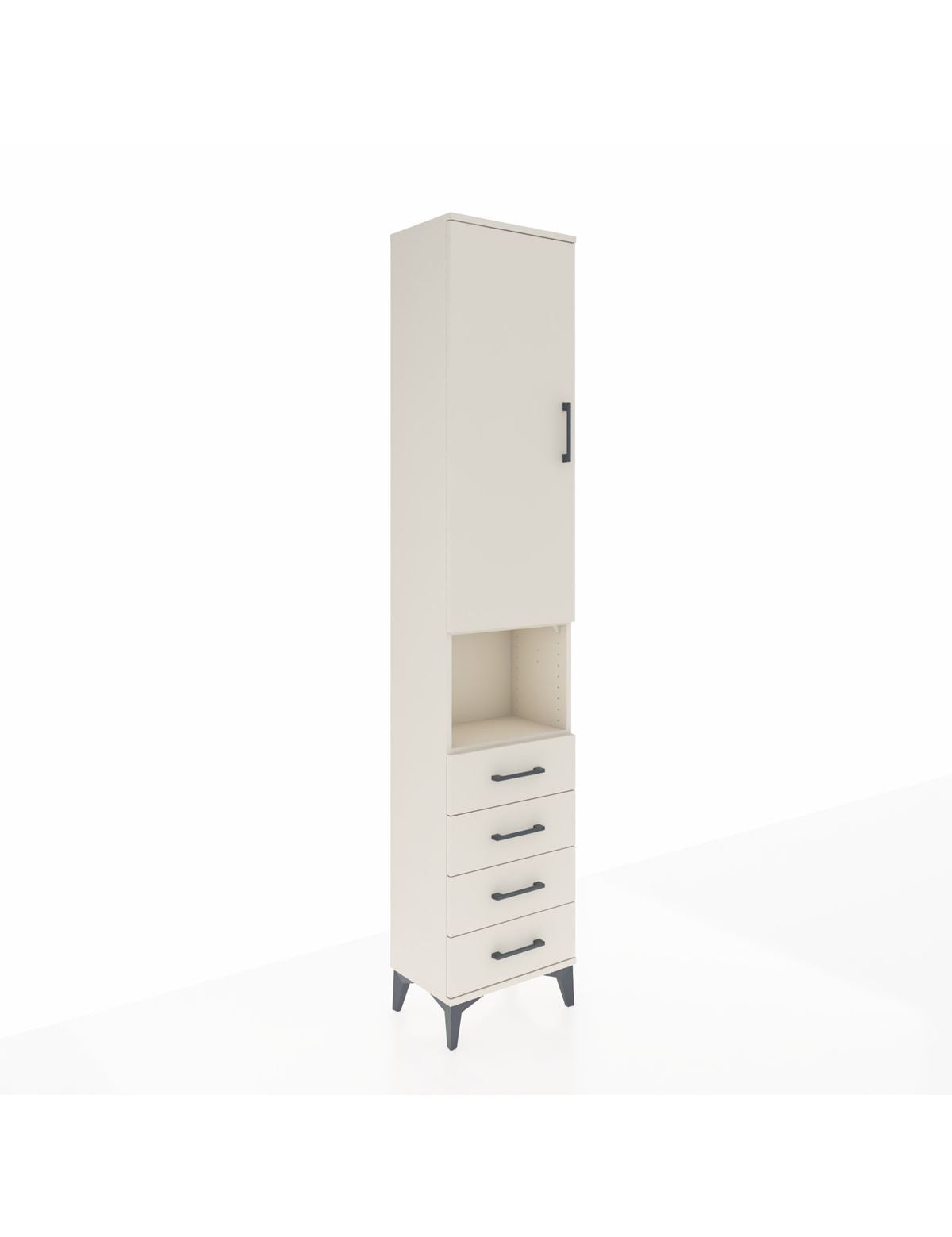 Arges Dolap 4 Raflı 4 Çekmeceli Tek Kapaklı 44x30x221 Aytaşı-Aytaşı