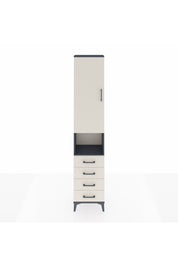 Arges Dolap 4 Raflı 4 Çekmeceli Tek Kapaklı 44x30x221 Antrasit-Aytaşı