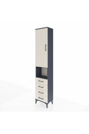 Arges Dolap 4 Raflı 4 Çekmeceli Tek Kapaklı 44x30x221 Antrasit-Aytaşı