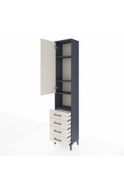 Arges Dolap 4 Raflı 4 Çekmeceli Tek Kapaklı 44x30x221 Antrasit-Aytaşı