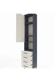 Arges Dolap 4 Raflı 4 Çekmeceli Tek Kapaklı 44x30x221 Antrasit-Aytaşı