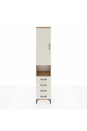 Arges Dolap 4 Raflı 4 Çekmeceli Tek Kapaklı 44x30x221 Çam-Aytaşı