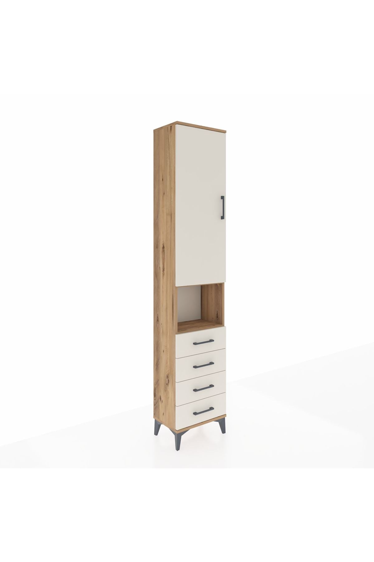 Arges Dolap 4 Raflı 4 Çekmeceli Tek Kapaklı 44x30x221 - S28M169V7A