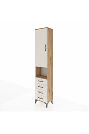 Arges Dolap 4 Raflı 4 Çekmeceli Tek Kapaklı 44x30x221 Çam-Aytaşı