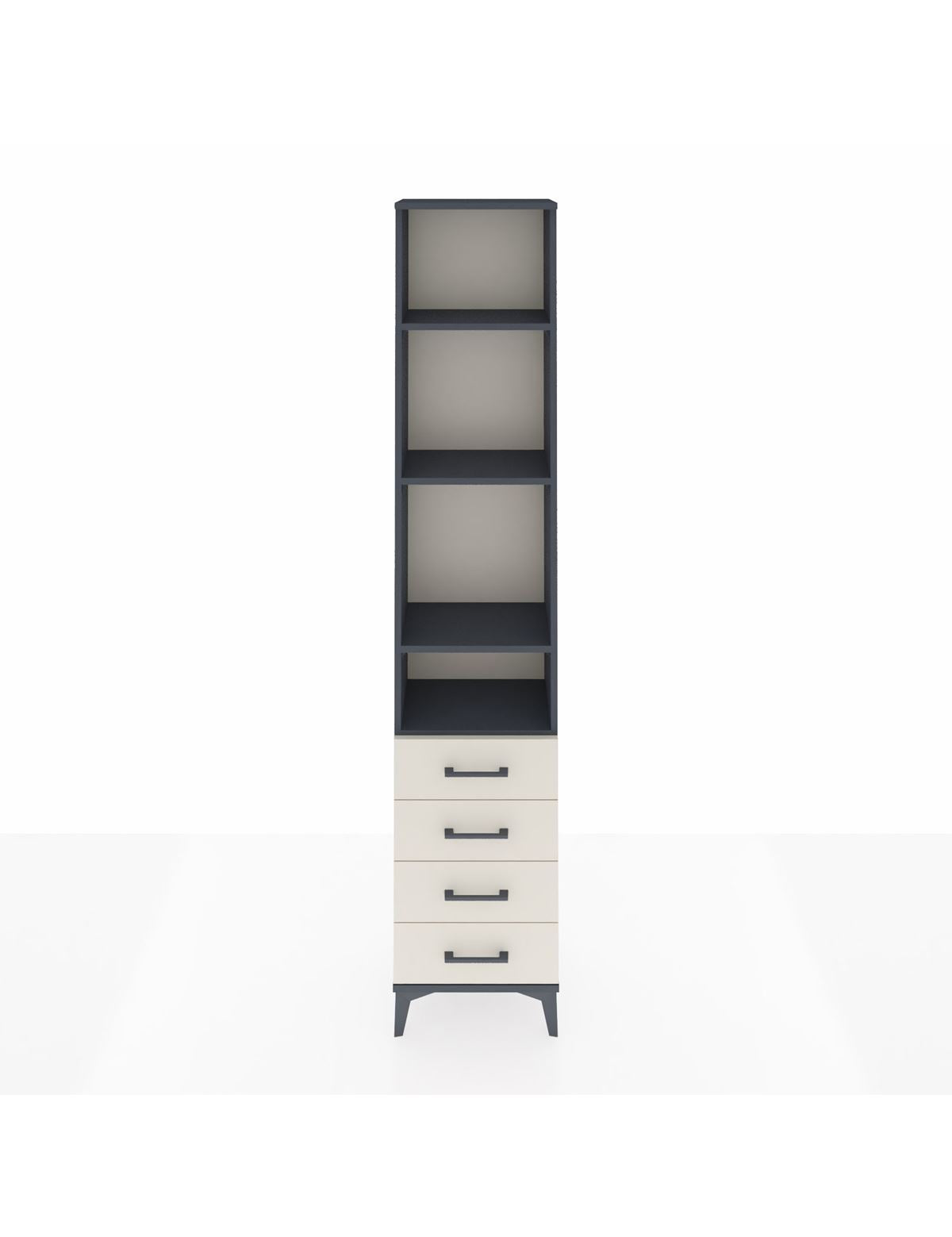 Arges Dolap 4 Raflı 4 Çekmeceli 44x30x221 Antrasit-Aytaşı