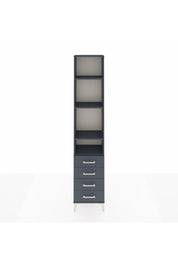 Arges Dolap 4 Raflı 4 Çekmeceli 44x30x221 Antrasit-Antrasit