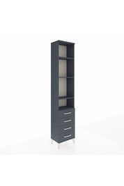 Arges Dolap 4 Raflı 4 Çekmeceli 44x30x221 Antrasit-Antrasit