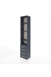 Arges Dolap 4 Raflı 4 Çekmeceli 44x30x221 Antrasit-Antrasit