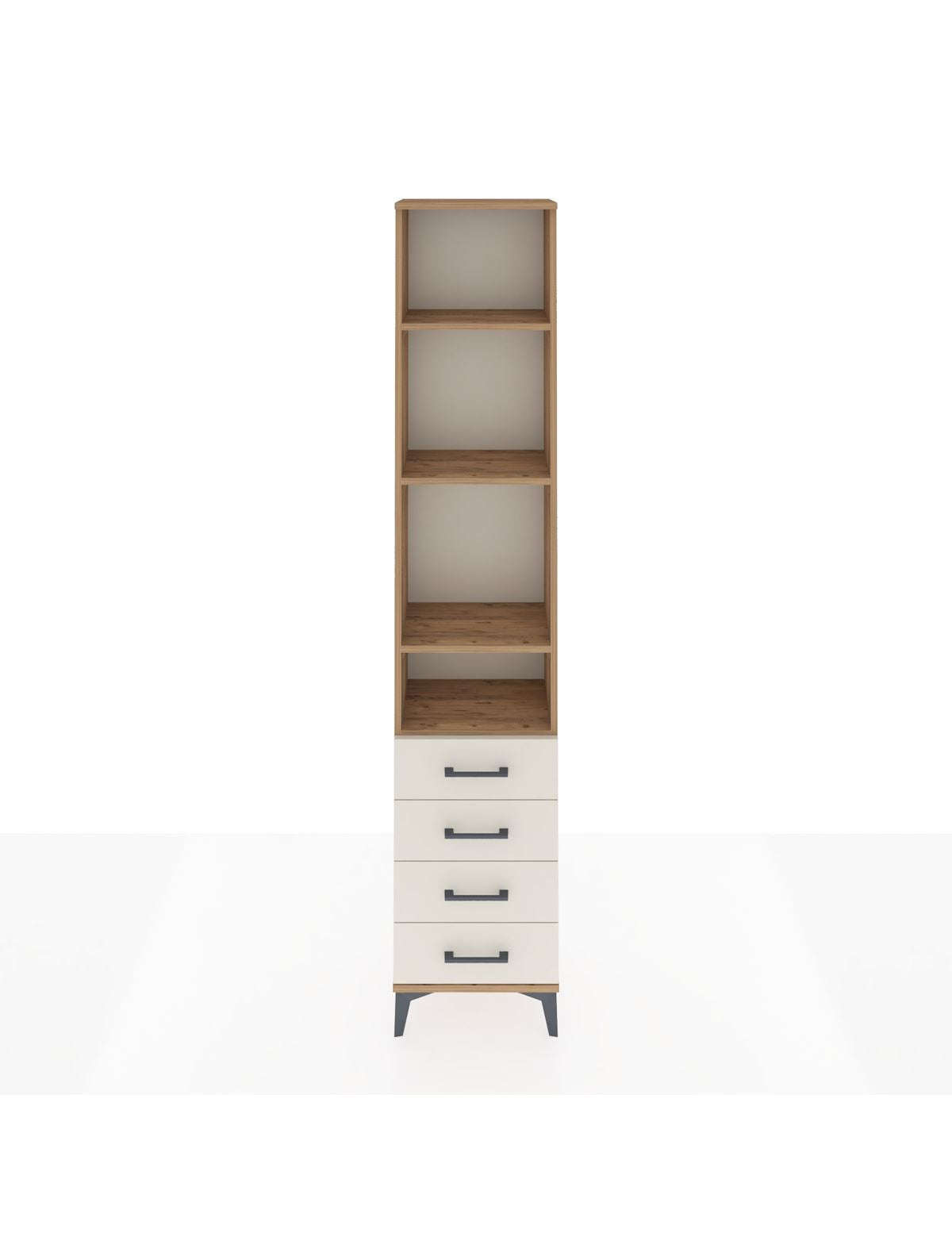 Arges Dolap 4 Raflı 4 Çekmeceli 44x30x221 Çam-Aytaşı