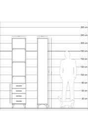 Arges Dolap 4 Raflı 4 Çekmeceli 44x30x221 Çam-Aytaşı