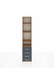 Arges Dolap 4 Raflı 4 Çekmeceli 44x30x221 Çam-Antrasit