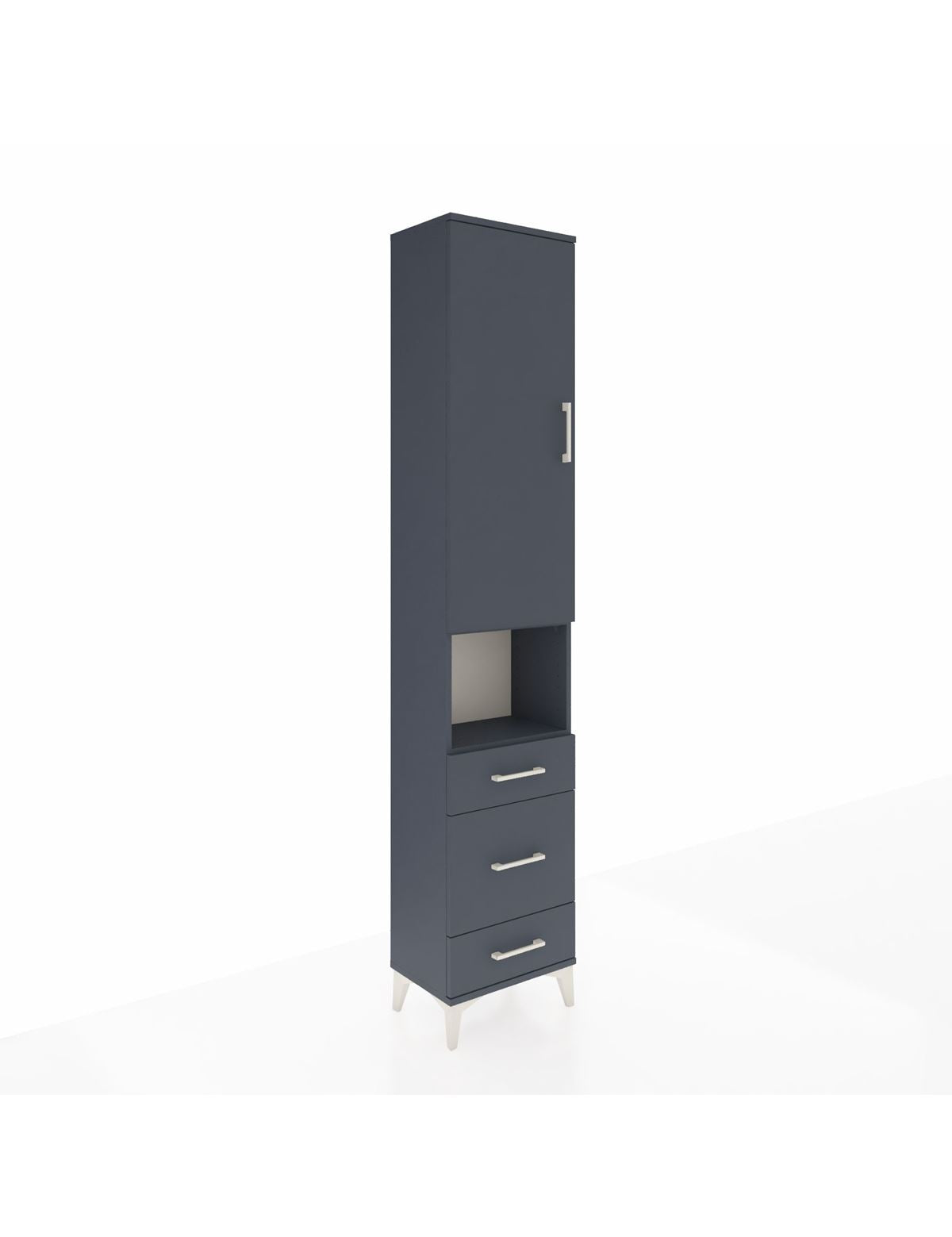 Arges Dolap 3 Raflı 3 Çekmeceli Tek Askılı 44x30x221 Antrasit-Antrasit