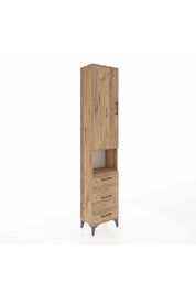 Arges Dolap 3 Raflı 3 Çekmeceli Tek Askılı 44x30x221 Çam-Çam