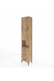 Arges Dolap 3 Raflı 3 Çekmeceli Tek Askılı 44x30x221 Çam-Çam
