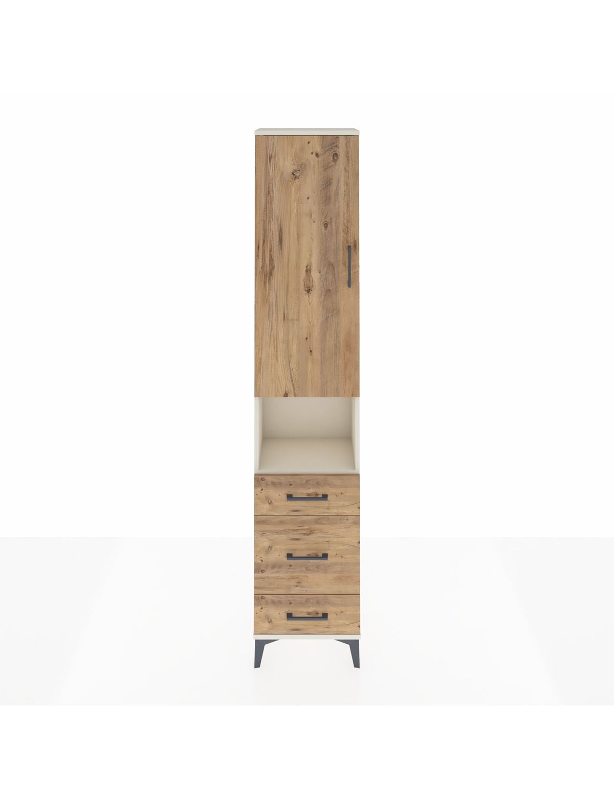 Arges Dolap 4 Raflı 3 Çekmeceli Tek Kapaklı 44x30x221 Aytaşı-Çam