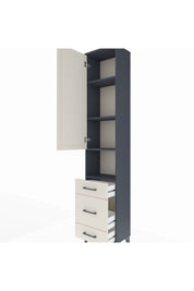 Arges Dolap 4 Raflı 3 Çekmeceli Tek Kapaklı 44x30x221 Antrasit-Aytaşı