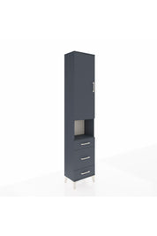 Arges Dolap 4 Raflı 3 Çekmeceli Tek Kapaklı 44x30x221 Antrasit-Antrasit
