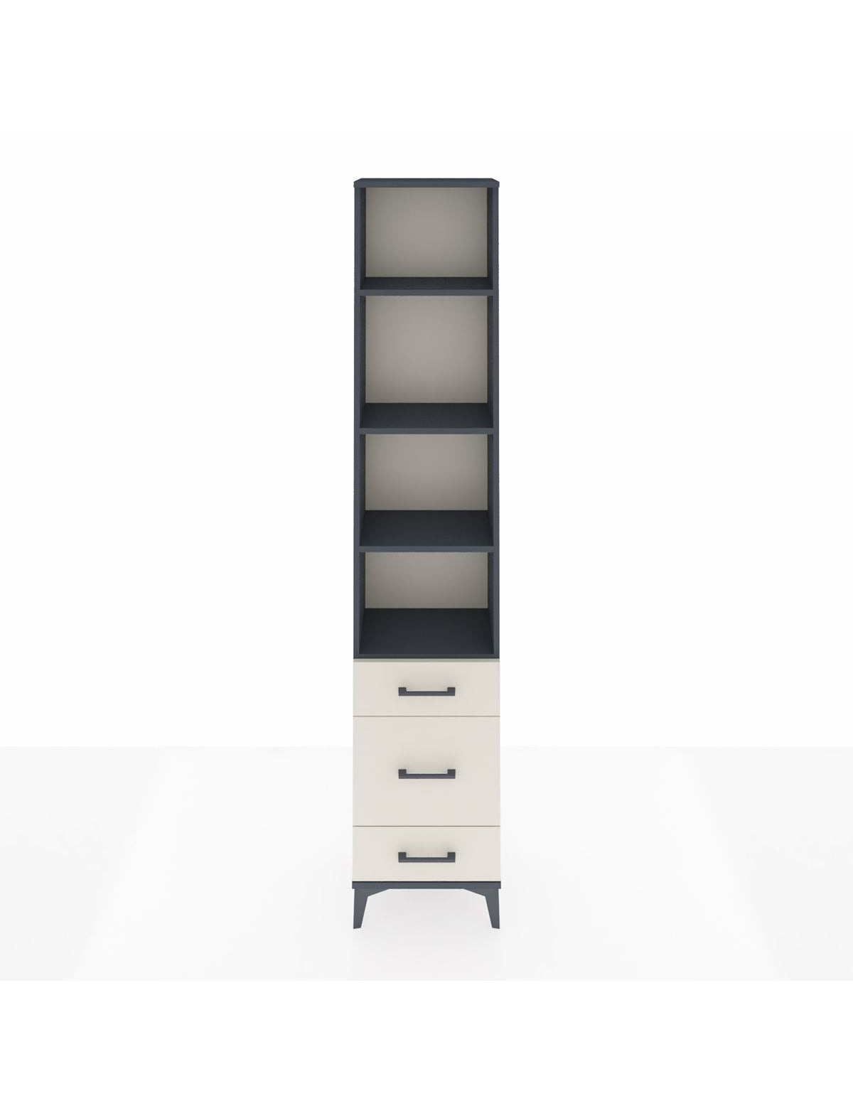 Arges Dolap 4 Raflı 3 Çekmeceli 44x30x221 Antrasit-Aytaşı