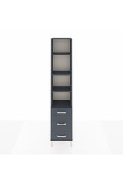 Arges Dolap 4 Raflı 3 Çekmeceli 44x30x221 Antrasit-Antrasit