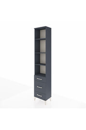 Arges Dolap 4 Raflı 3 Çekmeceli 44x30x221 Antrasit-Antrasit