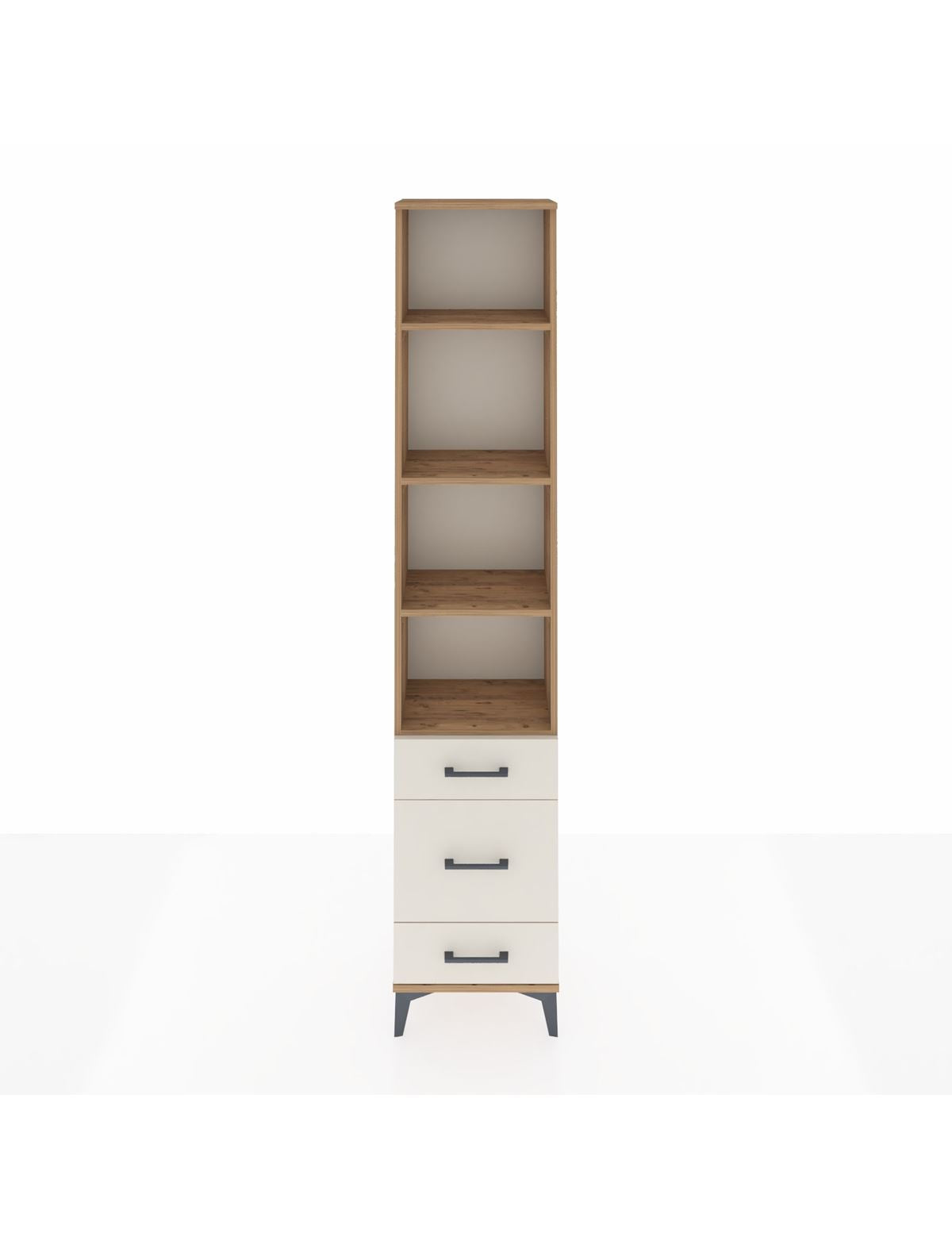 Arges Dolap 4 Raflı 3 Çekmeceli 44x30x221 Çam-Aytaşı