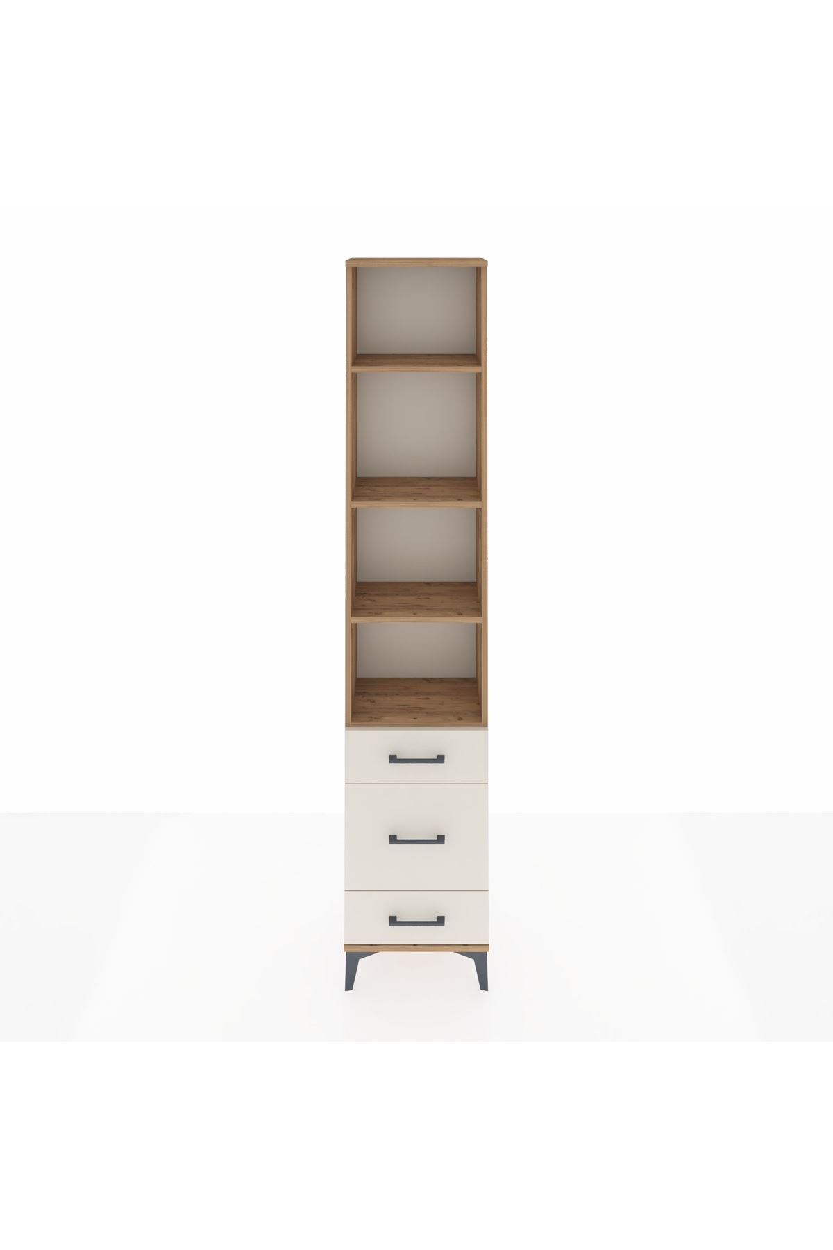 Arges Dolap 4 Raflı 3 Çekmeceli 44x30x221 Çam-Aytaşı