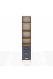 Arges Dolap 4 Raflı 3 Çekmeceli 44x30x221 Çam-Antrasit