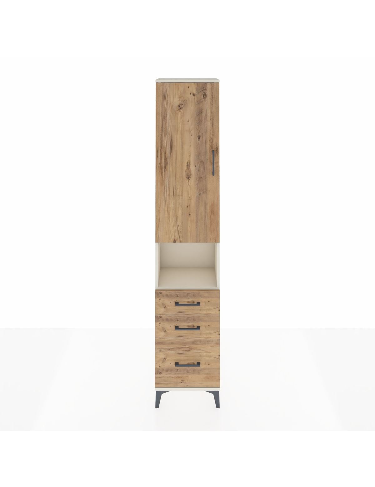 Arges Dolap 3 Raflı 3 Çekmeceli Tek Askılı 44x30x221 Aytaşı-Çam