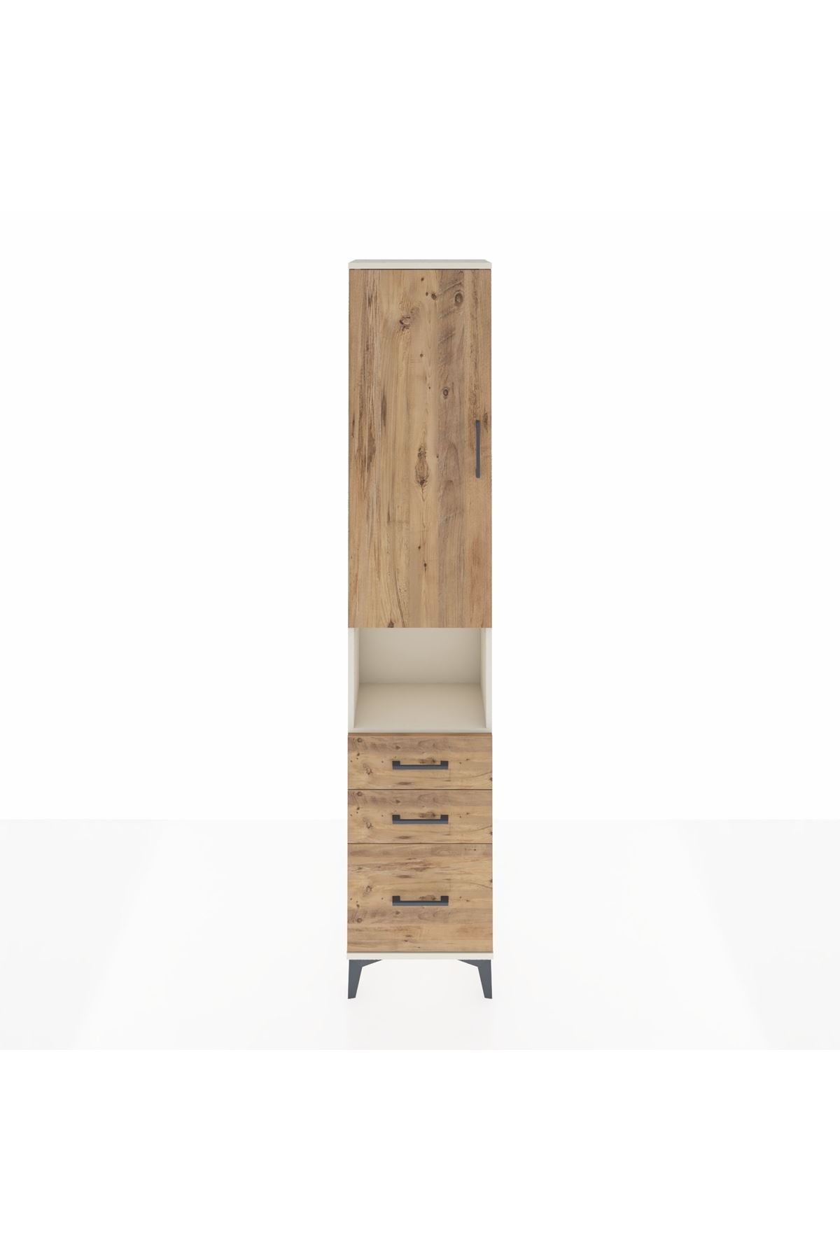 Arges Dolap 3 Raflı 3 Çekmeceli Tek Askılı 44x30x221 Aytaşı-Çam