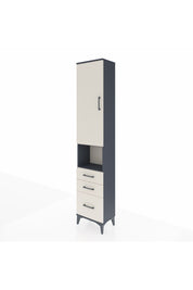 Arges Dolap 3 Raflı 3 Çekmeceli Tek Askılı 44x30x221 Antrasit-Aytaşı