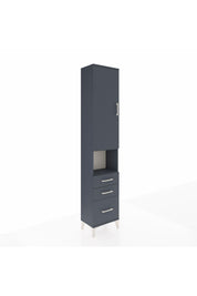 Arges Dolap 3 Raflı 3 Çekmeceli Tek Askılı 44x30x221 Antrasit-Antrasit