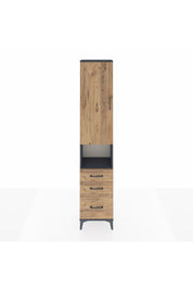 Arges Dolap 3 Raflı 3 Çekmeceli Tek Askılı 44x30x221 Antrasit-Çam