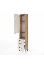 Arges Dolap 3 Raflı 3 Çekmeceli Tek Askılı 44x30x221 Çam-Aytaşı