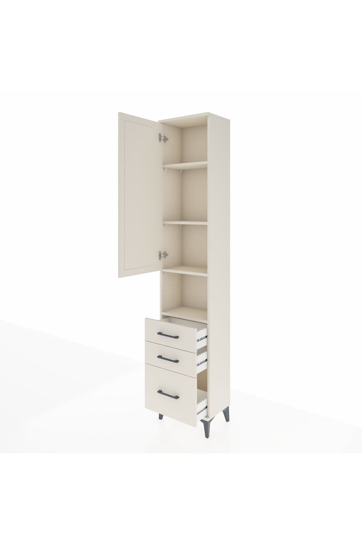 Arges Dolap 4 Raflı 3 Çekmeceli Tek Kapaklı 44x30x221 Aytaşı-Aytaşı