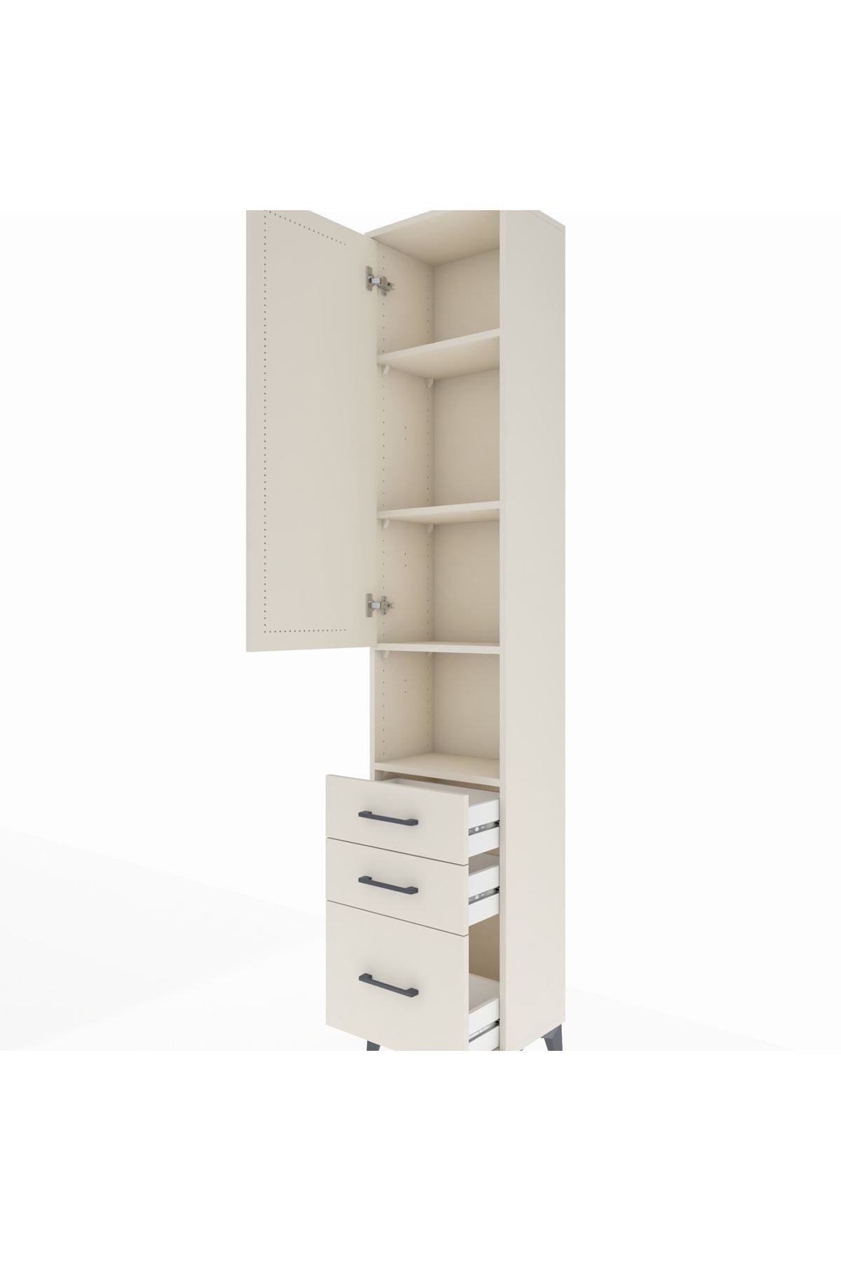 Arges Dolap 4 Raflı 3 Çekmeceli Tek Kapaklı 44x30x221 Aytaşı-Aytaşı