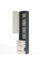 Arges Dolap 4 Raflı 3 Çekmeceli Tek Kapaklı 44x30x221 Antrasit-Aytaşı