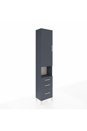 Arges Dolap 4 Raflı 3 Çekmeceli Tek Kapaklı 44x30x221 Antrasit-Antrasit