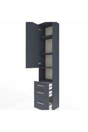 Arges Dolap 4 Raflı 3 Çekmeceli Tek Kapaklı 44x30x221 Antrasit-Antrasit