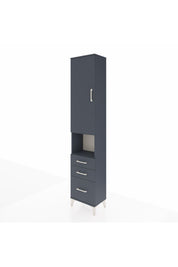 Arges Dolap 4 Raflı 3 Çekmeceli Tek Kapaklı 44x30x221 Antrasit-Antrasit