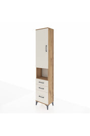 Arges Dolap 4 Raflı 3 Çekmeceli Tek Kapaklı 44x30x221 Çam-Aytaşı
