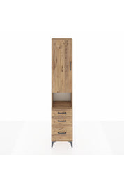 Arges Dolap 4 Raflı 3 Çekmeceli Tek Kapaklı 44x30x221 Çam-Çam