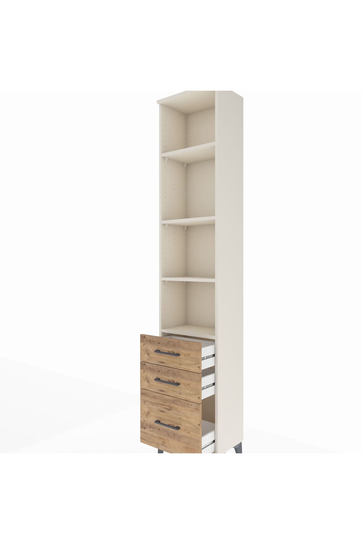 Arges Dolap 4 Raflı 3 Çekmeceli 44x30x221 Aytaşı-Çam