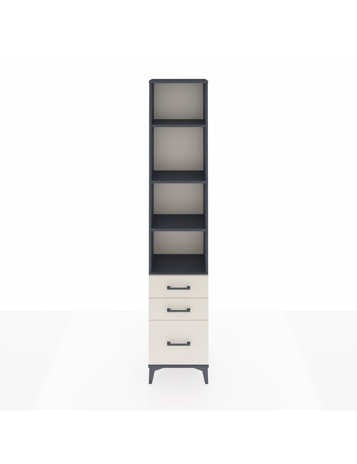 Arges Dolap 4 Raflı 3 Çekmeceli 44x30x221 Antrasit-Aytaşı