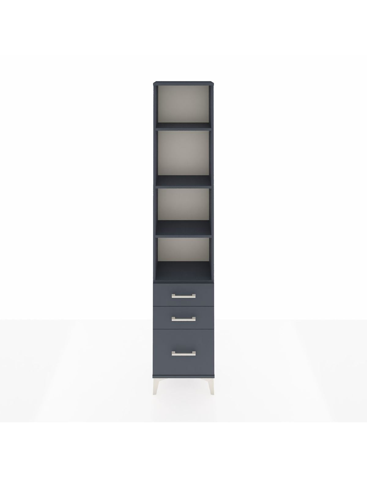 Arges Dolap 4 Raflı 3 Çekmeceli 44x30x221 Antrasit-Antrasit