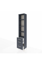 Arges Dolap 4 Raflı 3 Çekmeceli 44x30x221 Antrasit-Antrasit