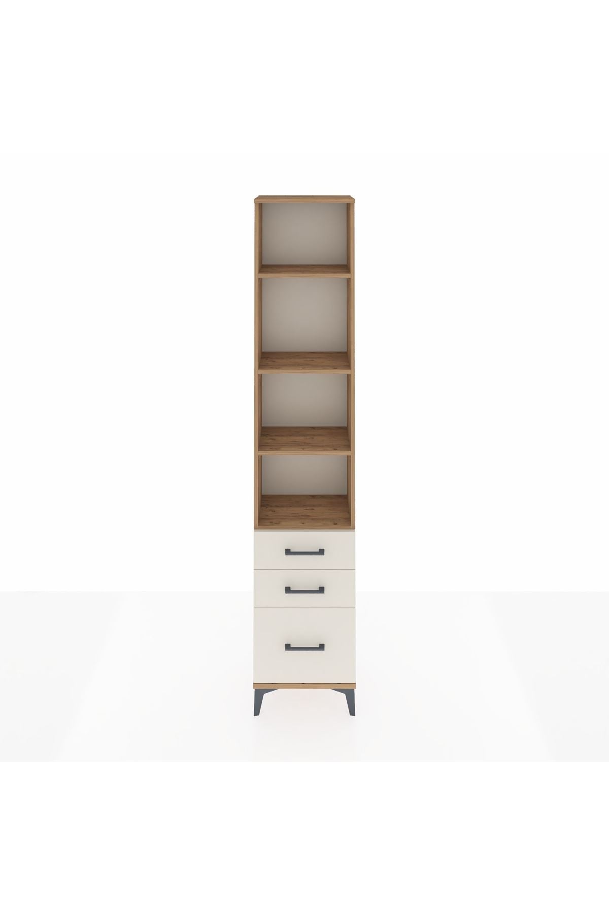 Arges Dolap 4 Raflı 3 Çekmeceli 44x30x221 Çam-Aytaşı