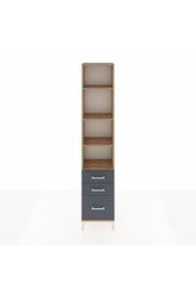 Arges Dolap 4 Raflı 3 Çekmeceli 44x30x221 Çam-Antrasit