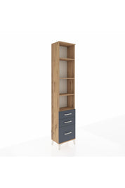 Arges Dolap 4 Raflı 3 Çekmeceli 44x30x221 Çam-Antrasit