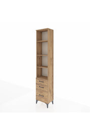 Arges Dolap 4 Raflı 3 Çekmeceli 44x30x221 Çam-Çam